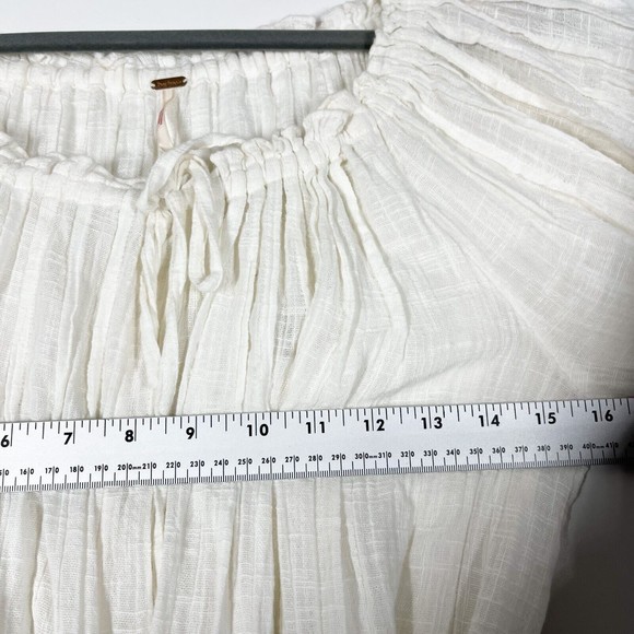 Free People Cool Off Romper Women's Ivory Off Shoulder Tie Waist Size Small - Picture 3 of 10